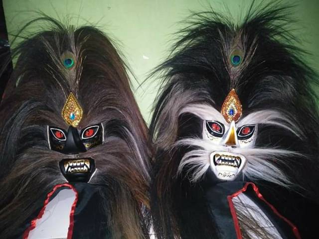 Topeng Bujang Ganong Reog Jaranan Muka Hitam Shopee Indonesia