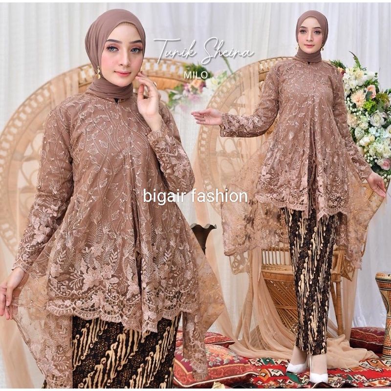 setelan kebaya tunik tille azalea/tunik tile busui/Kebaya Modern/Setelan Kebaya Brokat/Kebaya Couple/Kebaya Terbaru/kebaya wisuda kekinian by BA