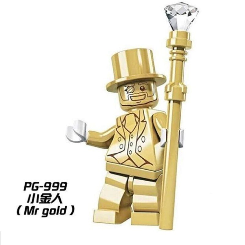 Mainan Lego Anak Single Sale Space Super Heroes Mr. Gold Chrom Golden Iron Man Deadpool Building