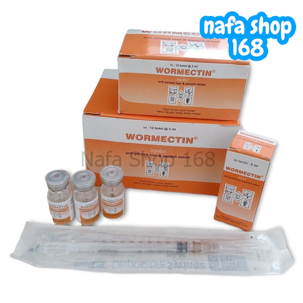 WORMECTIN 5ML 2ML - Obat Hewan Anti Jamur Cacing Parasit Kucing Anjing Medion PLUS SUNTIKAN