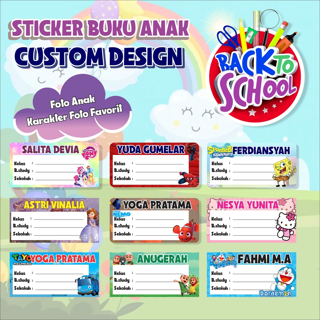 

STICKER BUKU PELAJARAN ANAK LABEL BUKU SEKOLAH CUSTOM