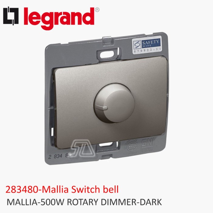 Jual LEGRAND MALLIA 500W ROTARY DIMMER DARK Shopee Indonesia