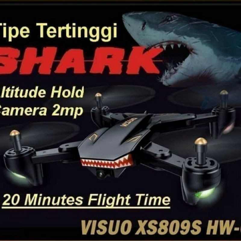 Drone murah visuo xs 809s battle shark wifi 2mp camera