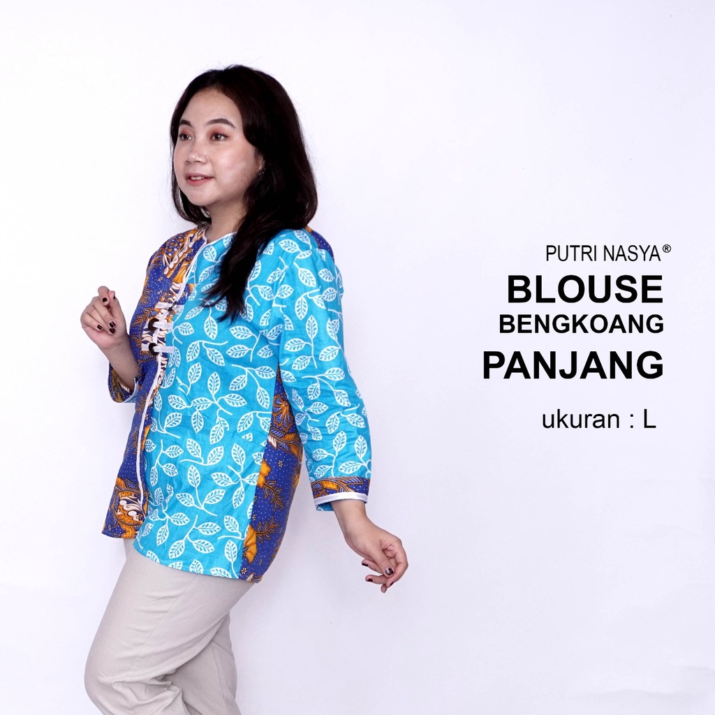 Blouse Batik Big Size LD 140 Wanita Atasan Batik Jumbo L-XL-2L-3L-4L-5L-6L-7L Model Blus Jumbo Kerja Batik / Atasan Big Size Kerja Wanita / Pakaian Batik Seragam Kantor Bahan Katun / Pakaian Batik Kekinian Model Terbaru Super Big