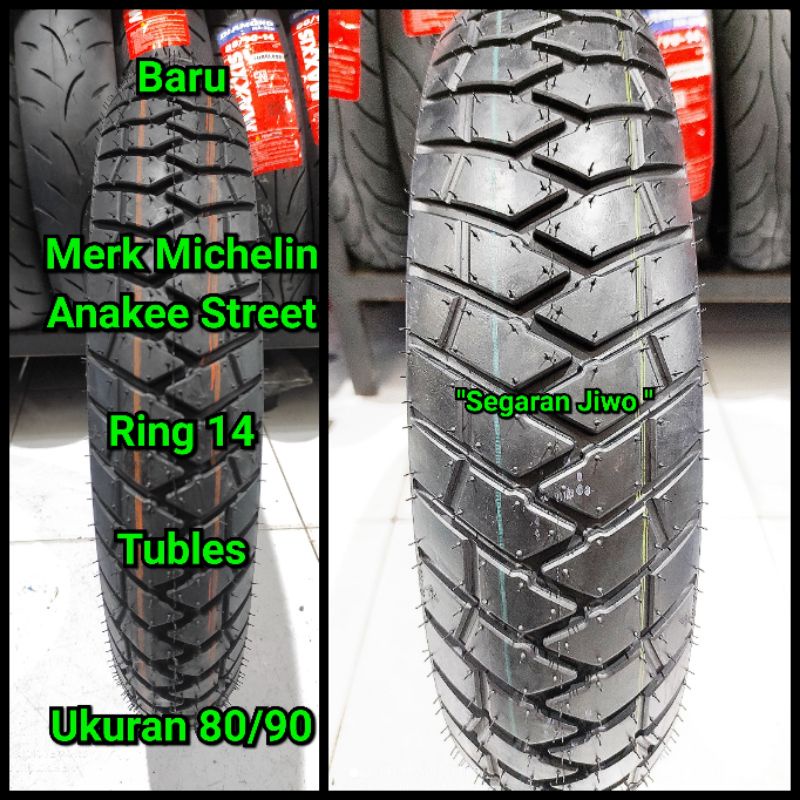 Ban Tubles motor matic ring 14 Ukuran 80/90 Merk michelin anakee street ban depan honda beat vario 1