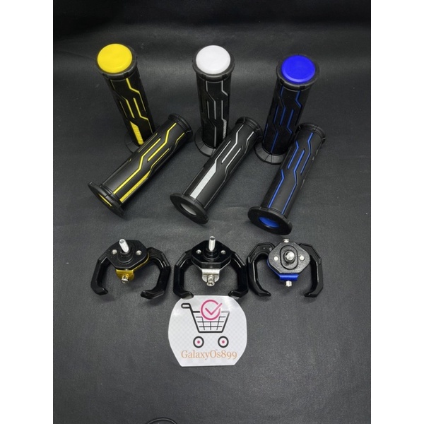 Paket Handgrip Thailand-Sarung Gas Tangan + Gantungan Cabang Cr7 Full CNC