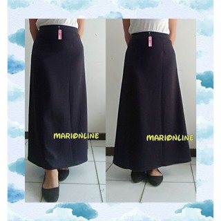  Rok  panjang  A line hitam  scuba Shopee  Indonesia