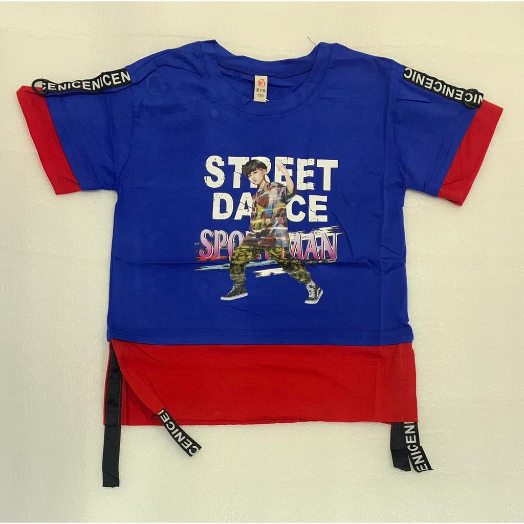 Baju Atasan Anak Laki - Laki Versi Korea Street Dance / Kaos Lengan Pendek Import 100% Premium R111