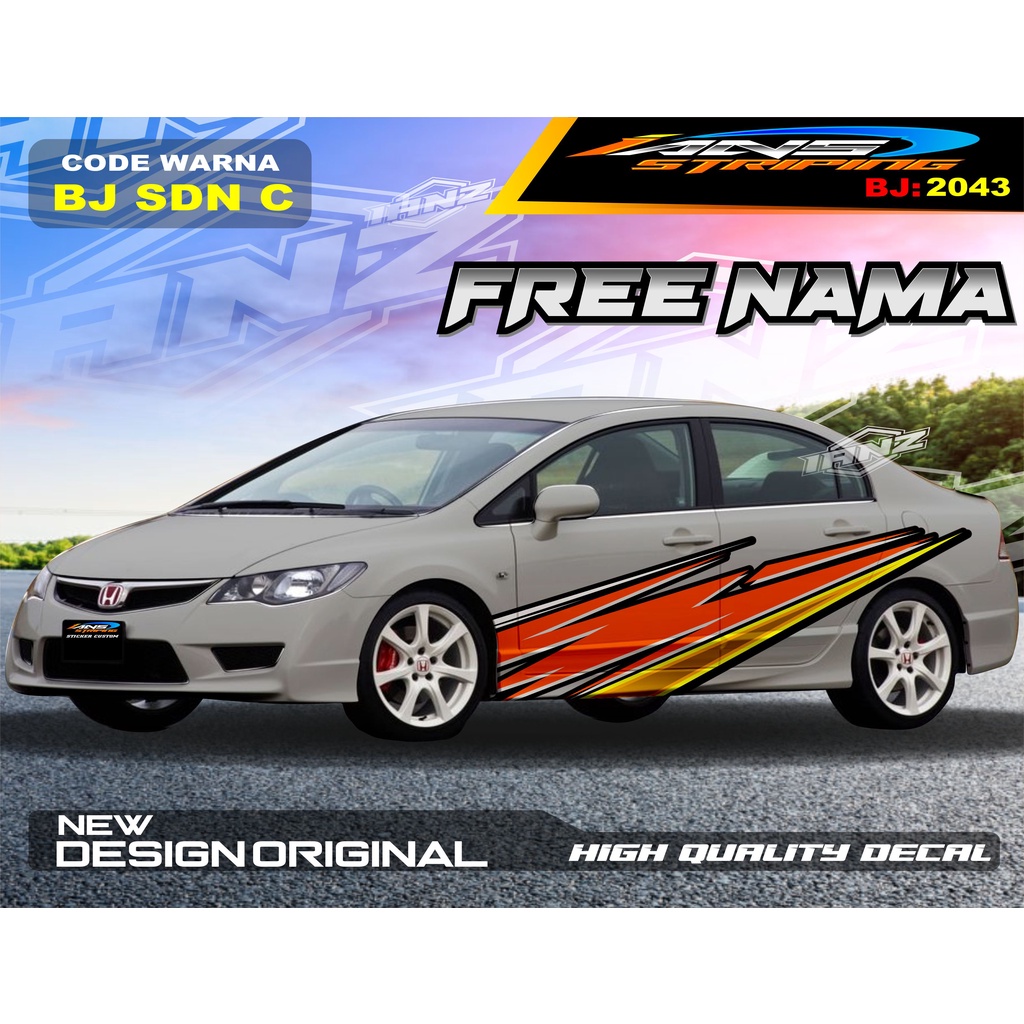 VARIASI STICKER MOBIL  SEDAN / VARIASI STICKER BODY SAMPING MOBIL TOYOTA MOBIL VIOS / STIKER MOBIL