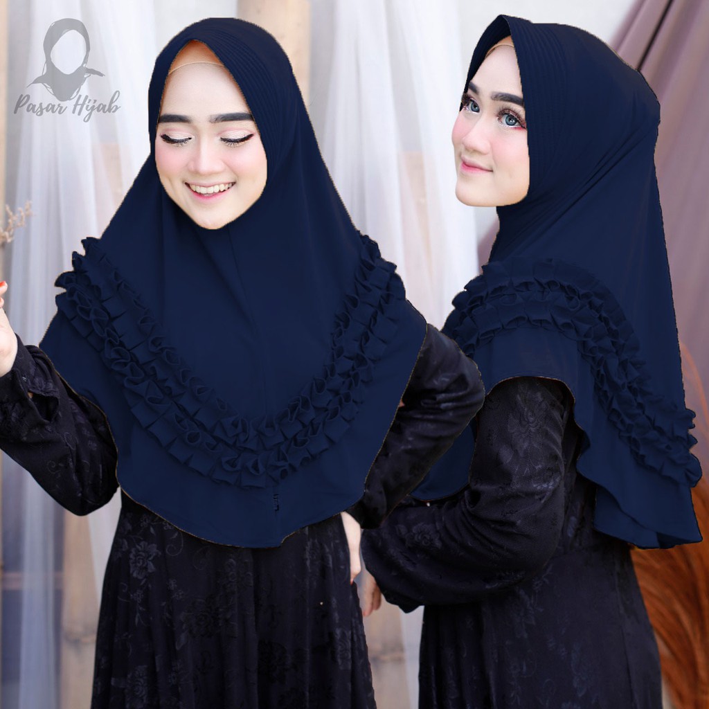 Jilbab Instan Azizah Hijab Instan Jersey Premium Kerudung Bergo Pasar Hija'b