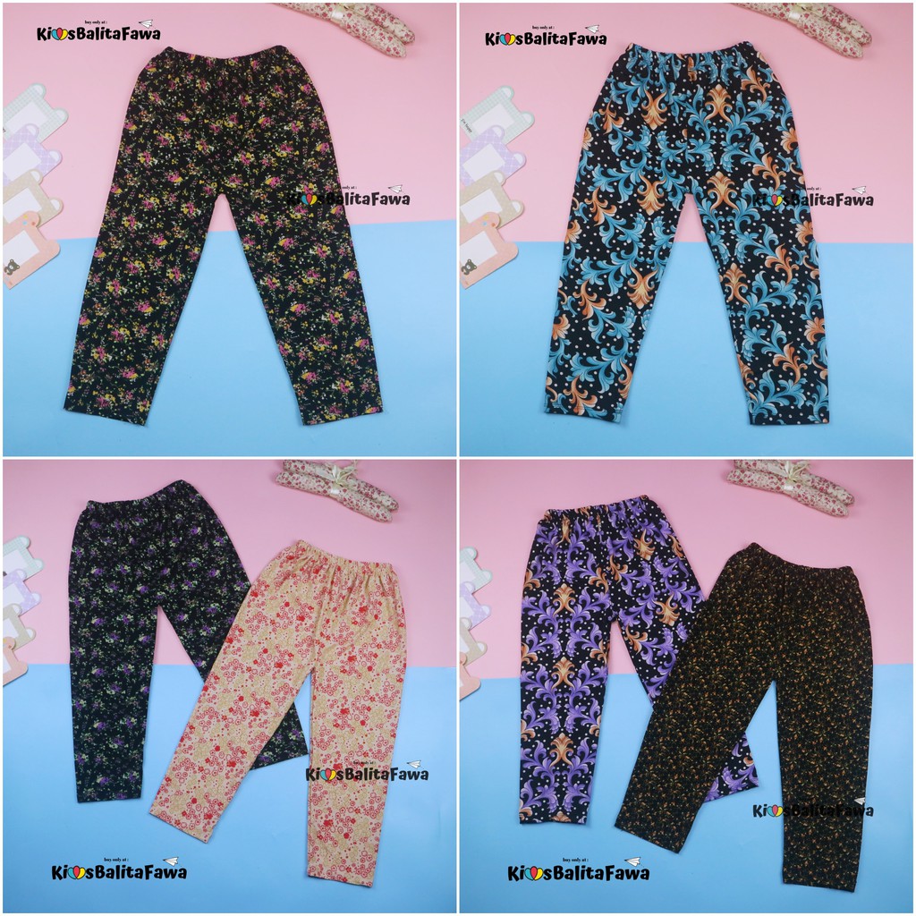 (Motif) Legging Aldys uk 9-10 Tahun / Leging Anak Perempuan Grosir Celana Panjang Cewek Batik Bunga