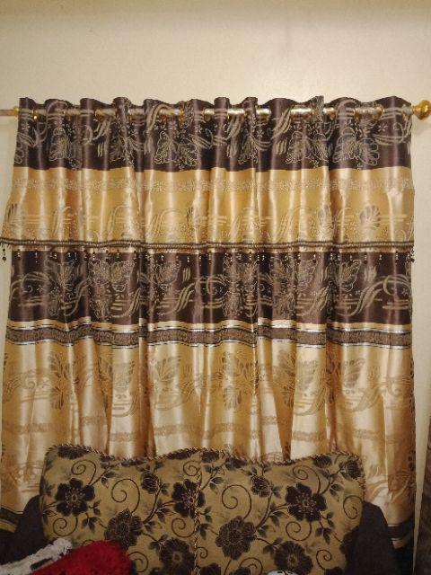 Gordyn Gorden Hordeng Prada (pr) Bunga Garis Emas