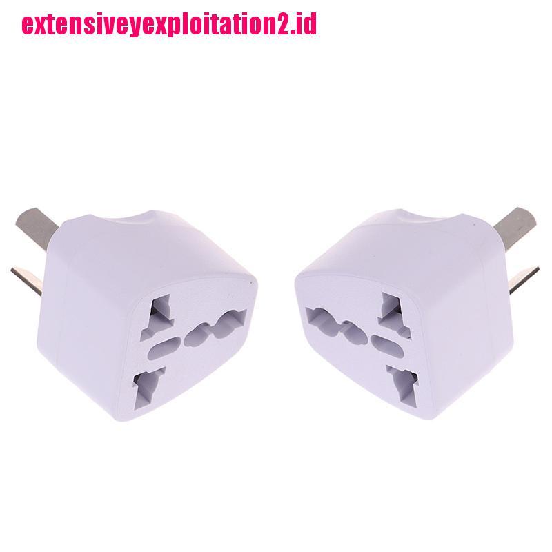 &lt; E2id &amp; &gt; Adapter Power 3-Pin USA / Euro / As Ke Autralia Untuk Travel