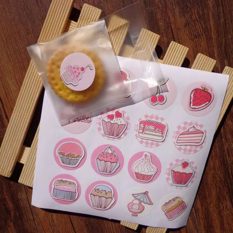 

Label Sticker cupcake stiker kue cake muffin segel kemasan baking tools decoration hiasan hampers