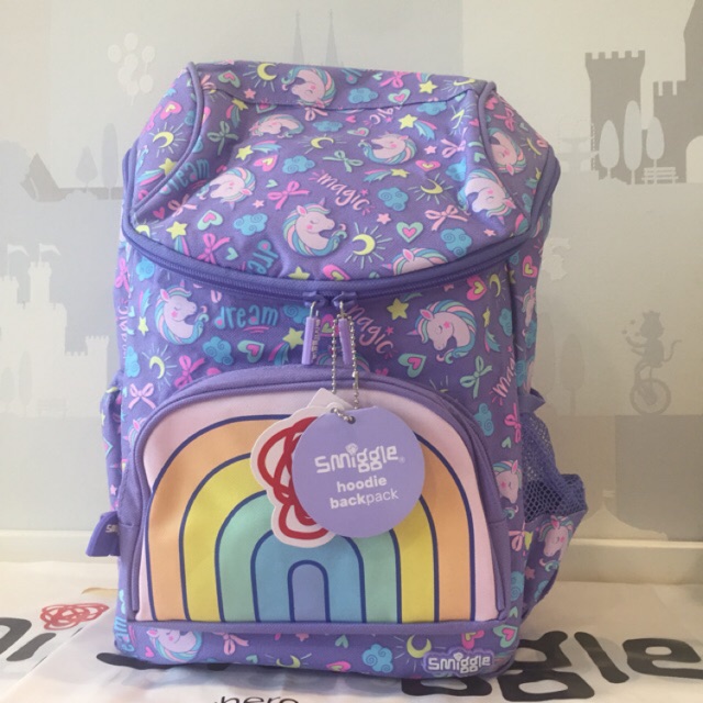 PROMO  SMIGGLE HOODIE BACKPACK JUNIOR UNICORN ORIGINAL SALE