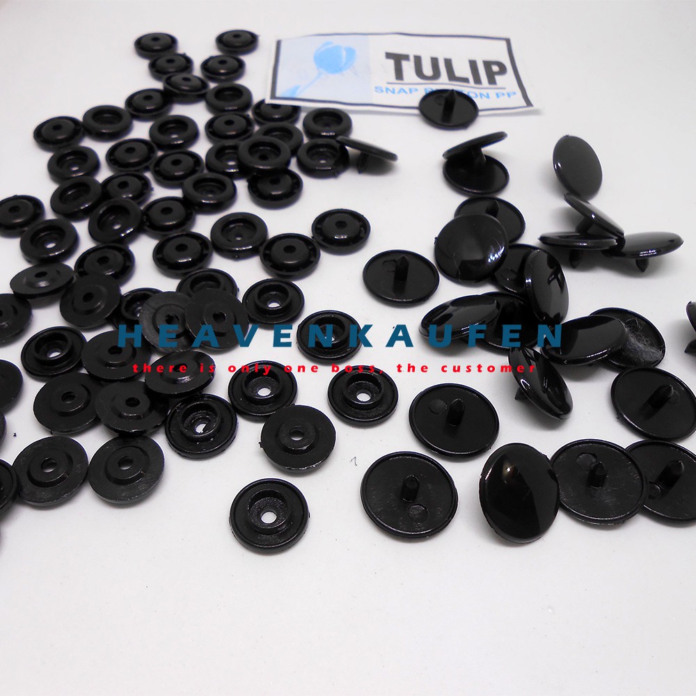 Kancing Knop Plastik Hitam (Kancing Jaket Plastik)