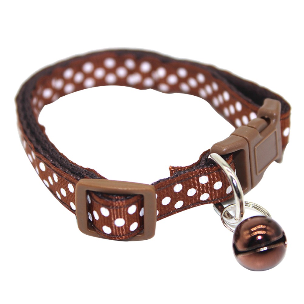 Kalung Leher Anjing / Kucing Adjustable Motif Polkadot