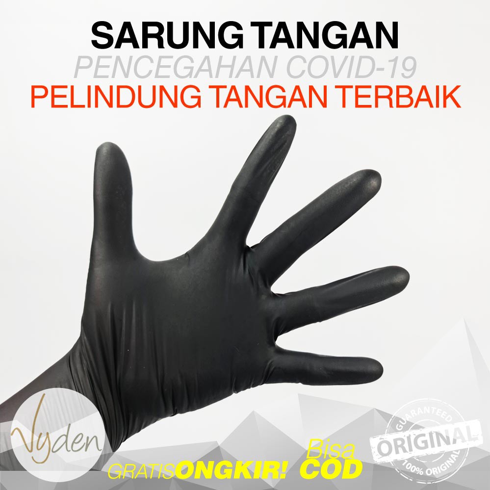 BELI 2 Pasang GRATIS 1 Pasang Sarung Tangan Karet Nitrile Black APD