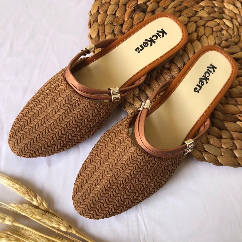 sandal SLOP MULES GEMPI 6 Feminim sendal wedges cewek terbaru kekinian wanita fashion termurah terlaris Sepatu Bapau Wanita Rajut import hak 3cm sandal rajut import model Sania original sol karet trendy tidak licin nyaman di pakai