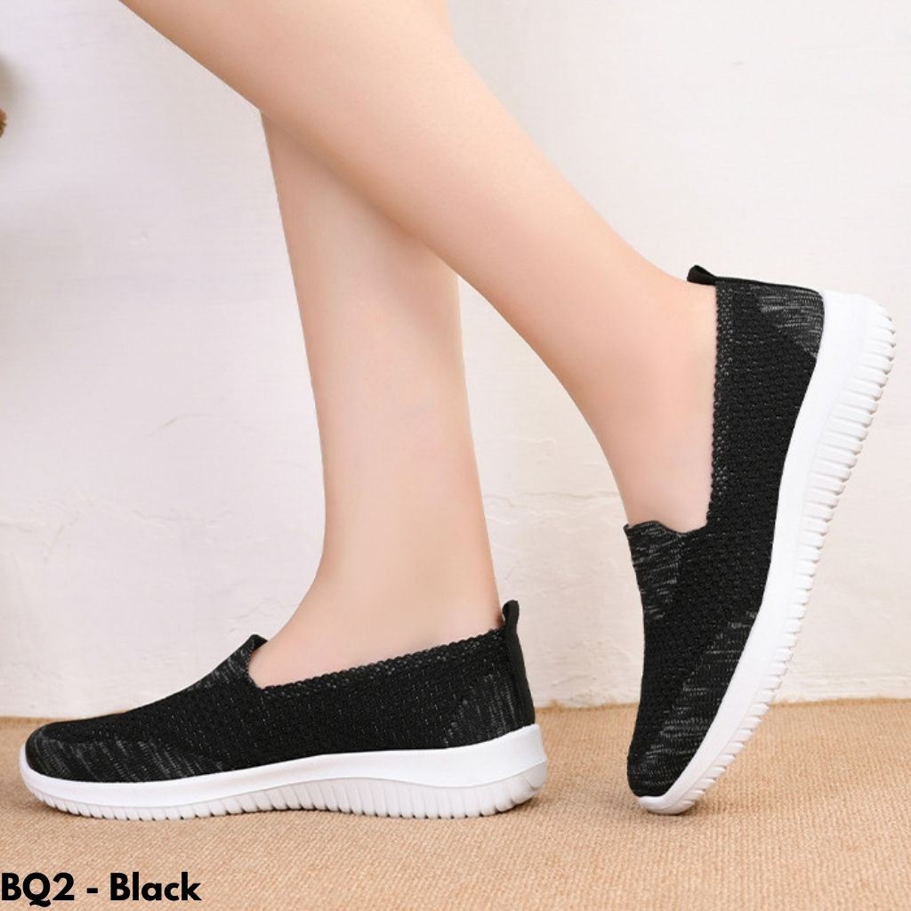 SNEAKERS TANPA TALI WANITA NYAMAN IMPORT SOLE ANTI SLIP MAMA REMAJA MUDA LARI SPORT BQ3