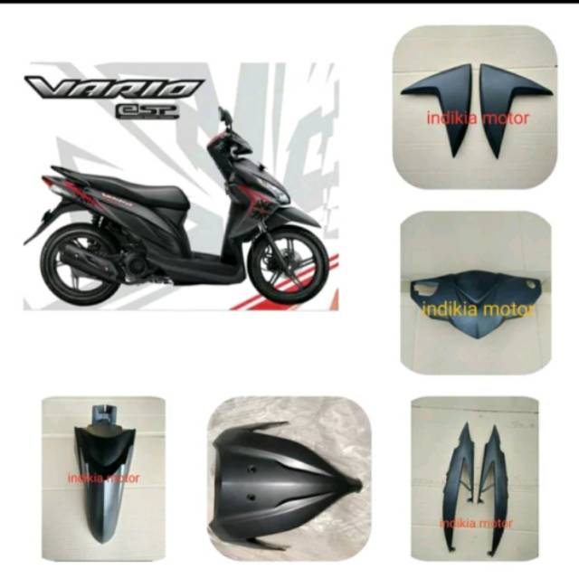cover body bodi full halus Vario 110 fi LED 2015 2016 2017 hitam dop dof