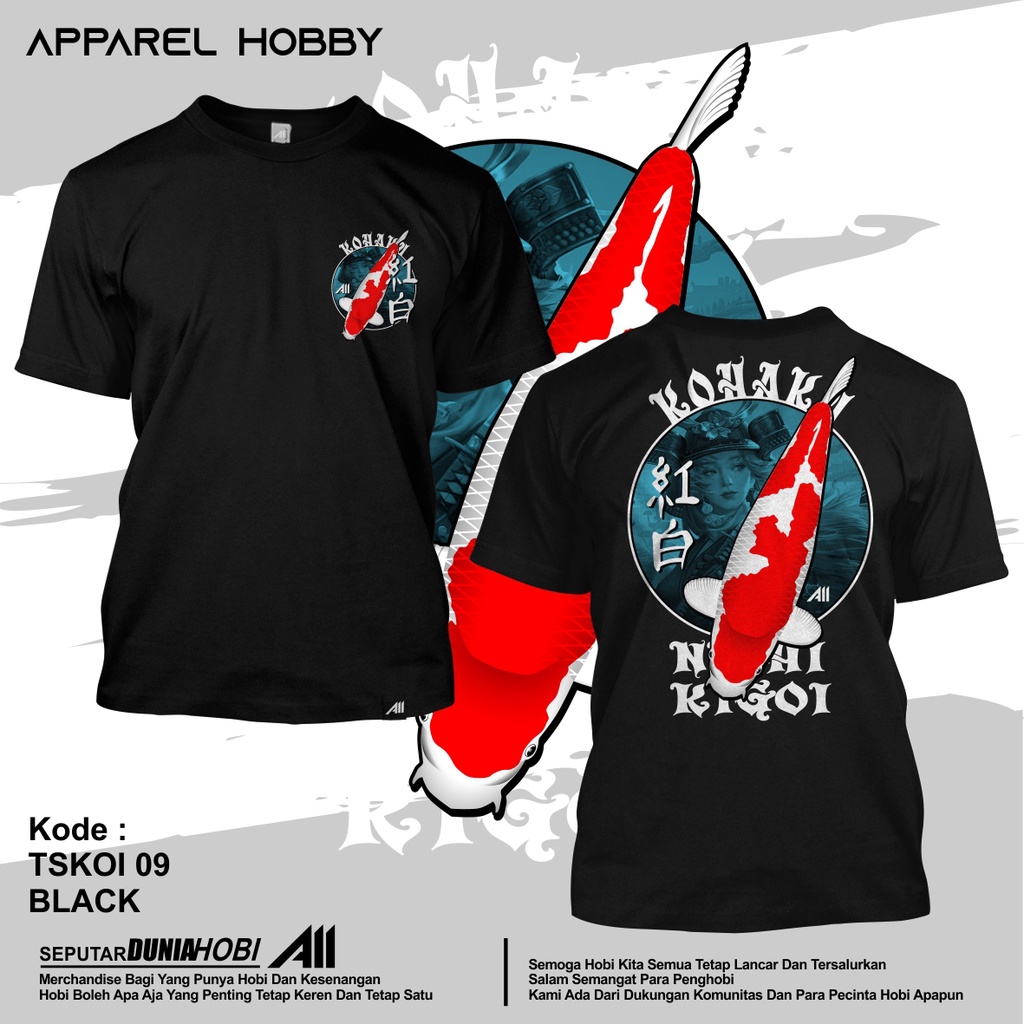 KAOS IKAN KOI KOHAKU TSKOI 9 BLACK
