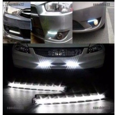 ( Bayar di Tempat ) Lampu Kabut DRL Mobil 8 LED