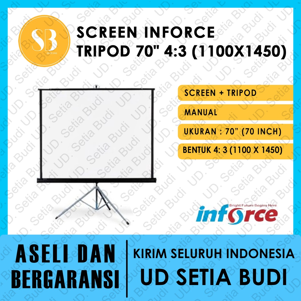 Layar Proyektor Tripod Inforce Manual 70&quot; 4:3