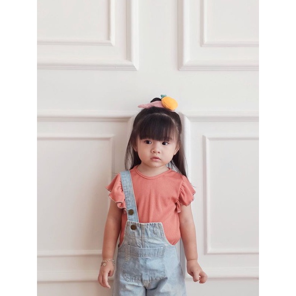 Atasan Anak Perempuan Blouse Ruffle Tee Katun Rib Baju Anak Perempuan Lucu Beuzee