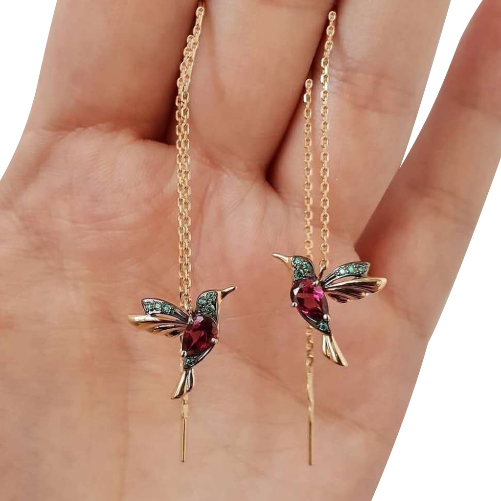 Hu Hu Hu Hu Hu Alat Bantu Pasang Kacamata♡ Anting Tusuk Gantung Wanita Desain Burung Untuk Pesta Pernikahan / Hadiah