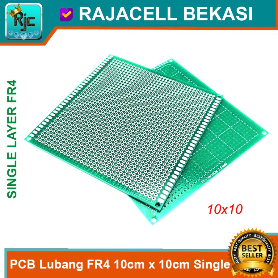 Jual PCB Lubang Prototype PCB bolong 10x10 cm FR4 Fiber Single Layer