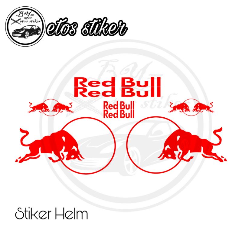 Stiker Helm REDBULL Sticker REDBULL Cutting