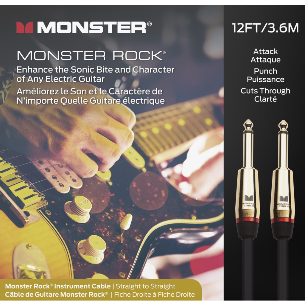 Monster Prolink Rock Instrument Cable 12 ft Straight to Straight