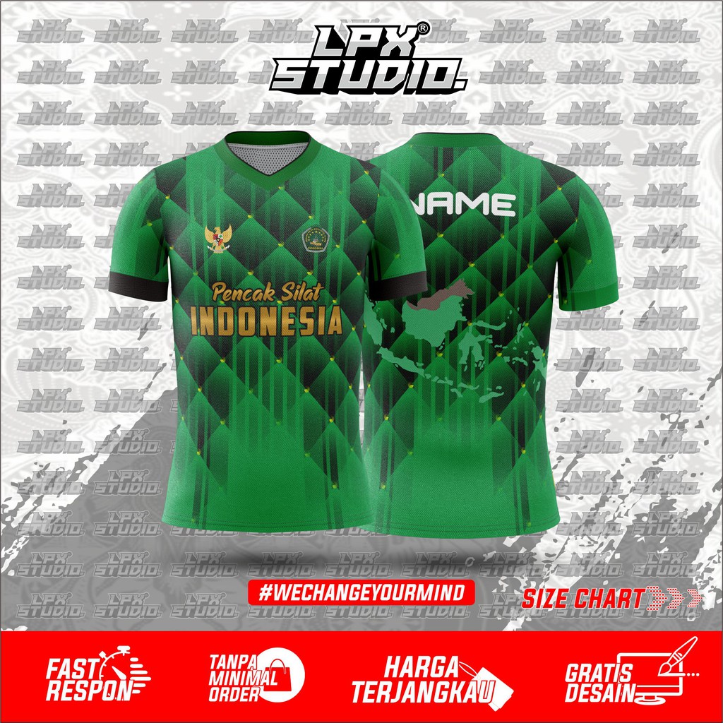 Jersey Baju Pencak Silat Custom Free Name Set