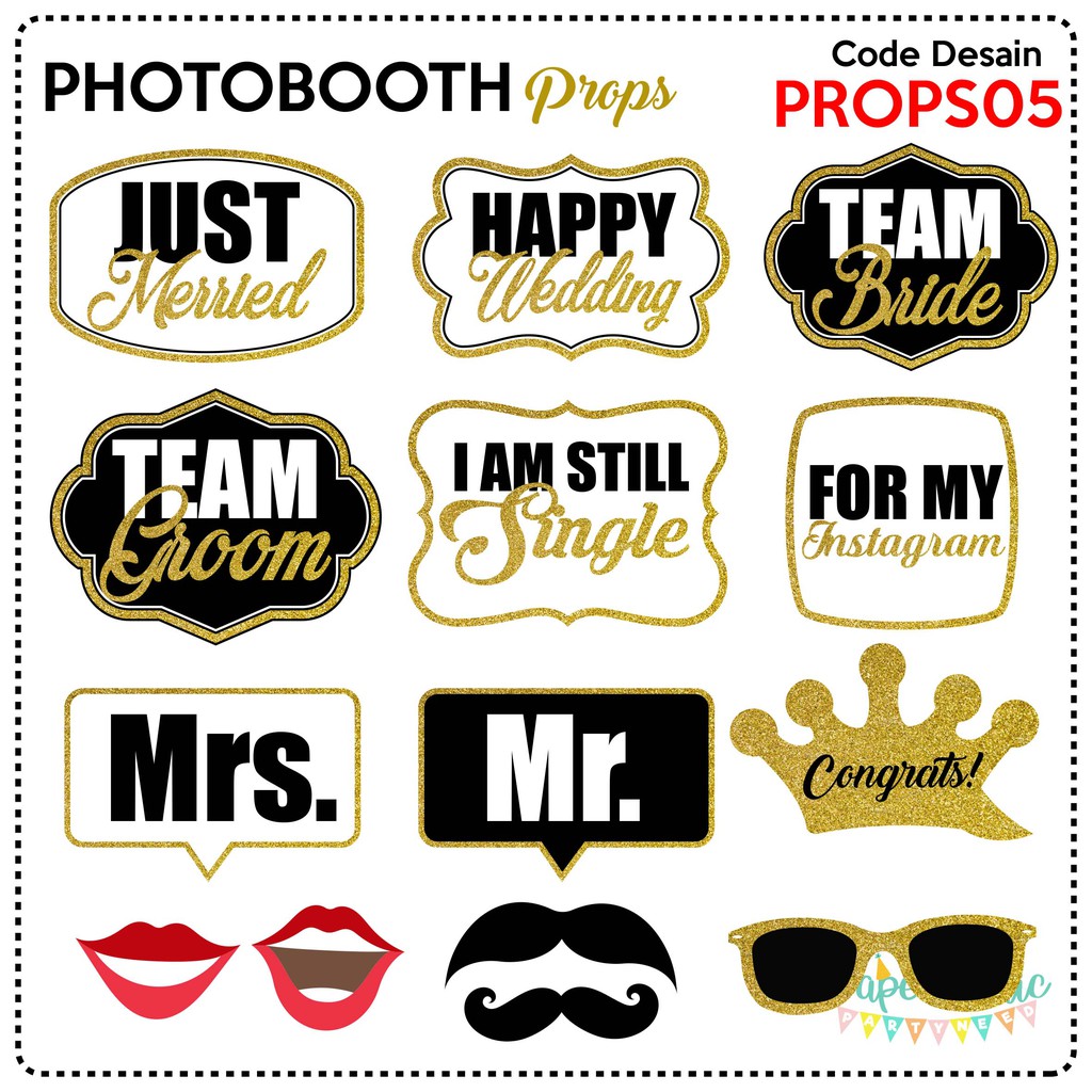 Photobooth property wedding pelengkap foto photoprops pernikahan desain PROPS05