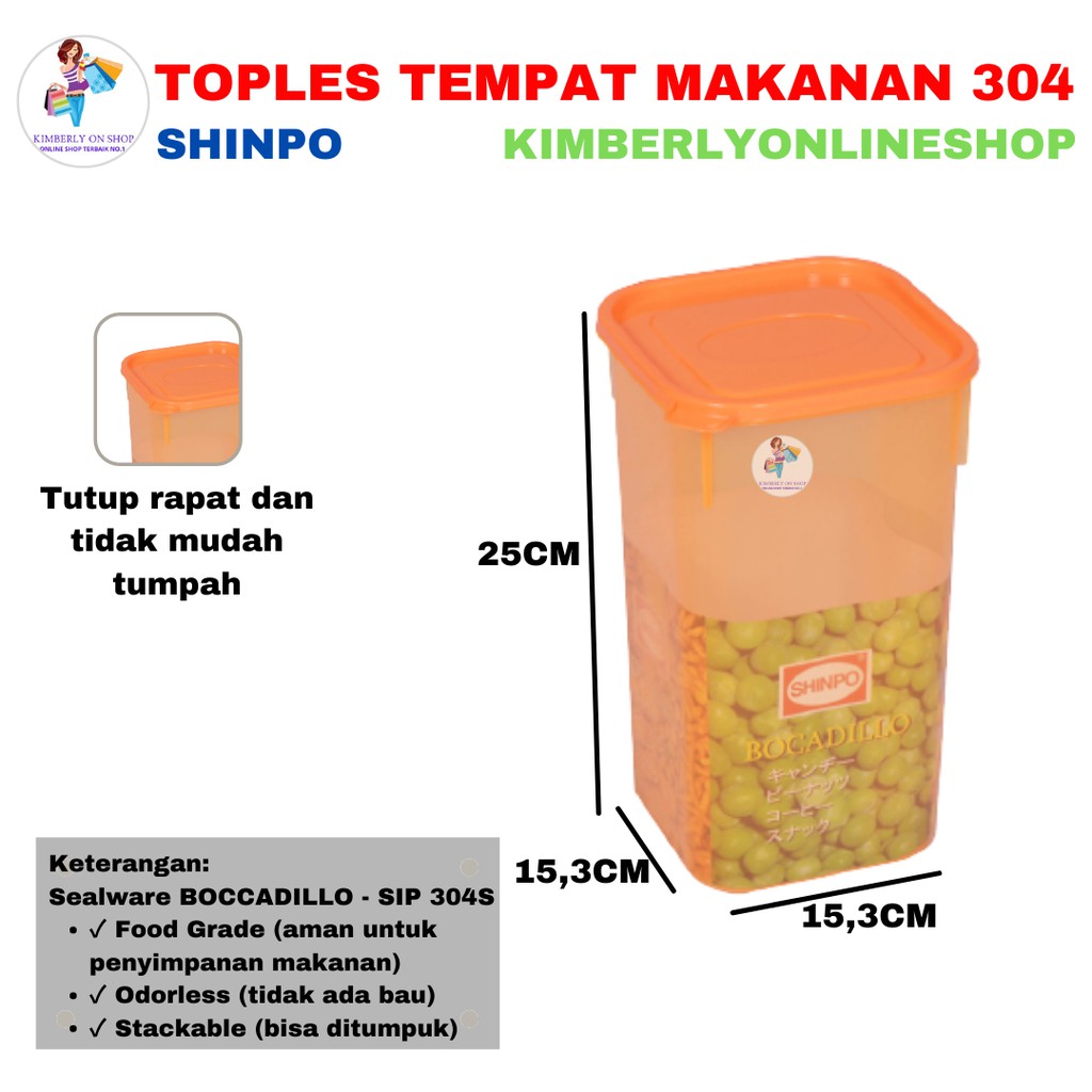 toples plastik tempat makanan shinpo 304 Xl bocadillo