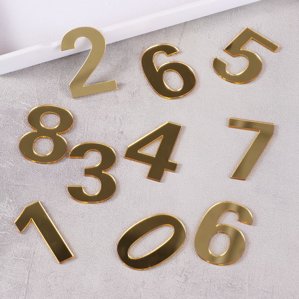 ROW 1Pcs Home Door Plate Number Self-adhesive House Drawer Sign Door Numeral Plaque Hotel Home Sticker Address Door Label Acrylic Modern Gate Digits