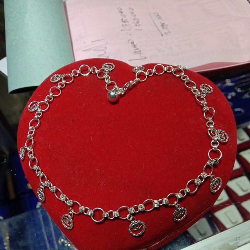 Gelang kaki bahan perak Dewasa