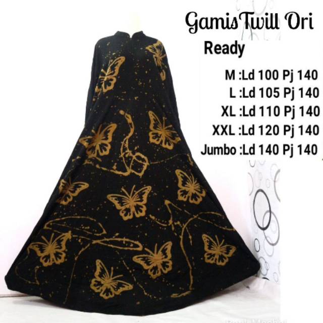 Gamis Twill/gamis ori/tebal/daster twill