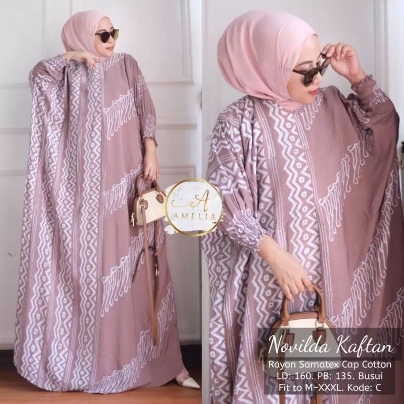 TERBARU •DASTER KAFTAN MARISKA•  MOTIF SHOF  | RAYON SUPER GRADE A | RESLETING DEPAN BISA COD BUNDA