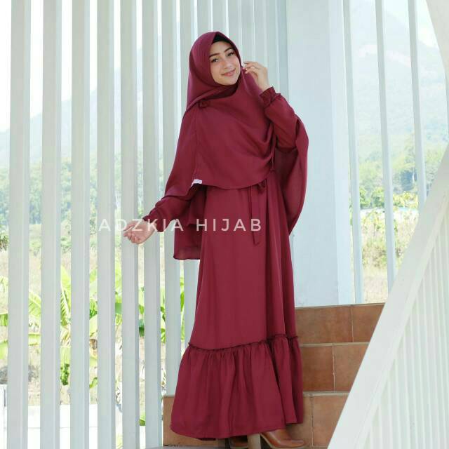 Gamis Aliya Maron By Adzkia Hijab Syar'i