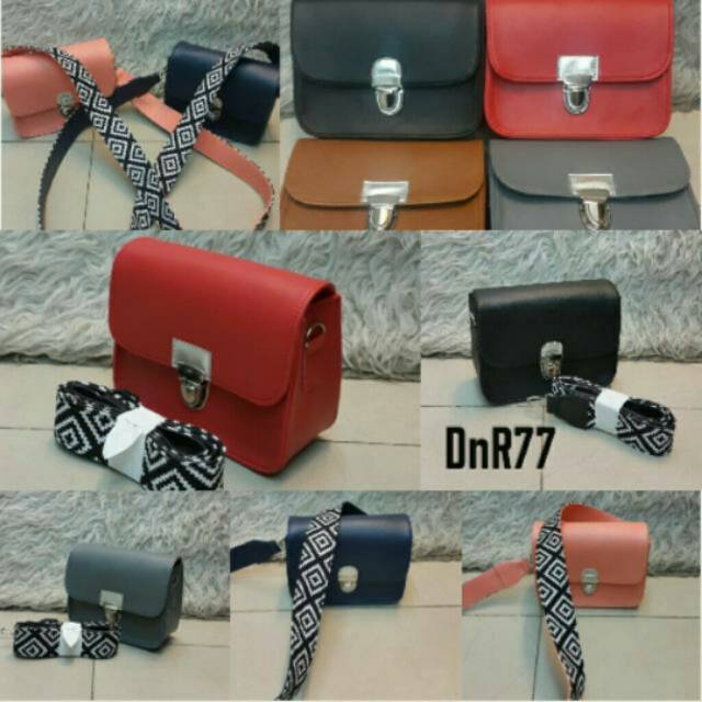 RLY68_Tas Selempang Slingbag KOTAK TALI TRIBAL ZARA BOX, Tas Slempang Kotak Strap Tribal