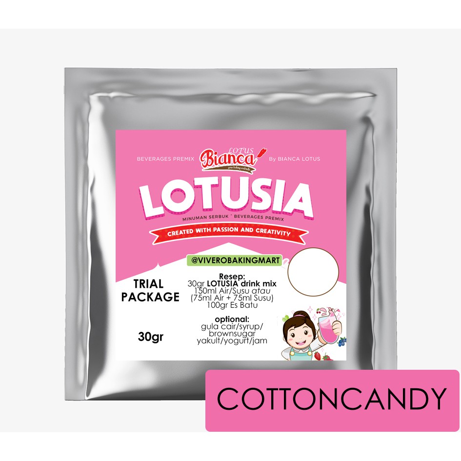 30gr Lotusia Cotton Candy Drink Premix (TRIAL PACKAGE)