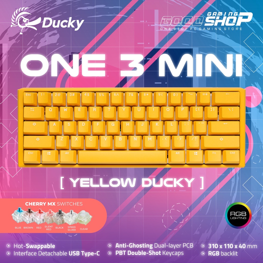 Ducky One 3 Mini Yellow RGB - Gaming Keyboard