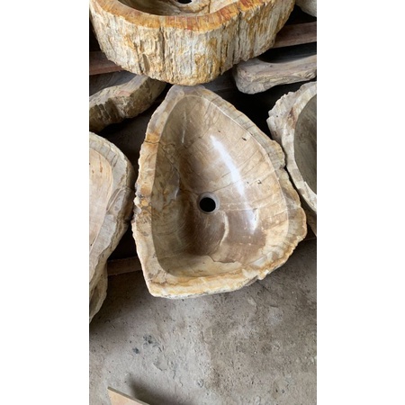 wastafel kayu membatu d40