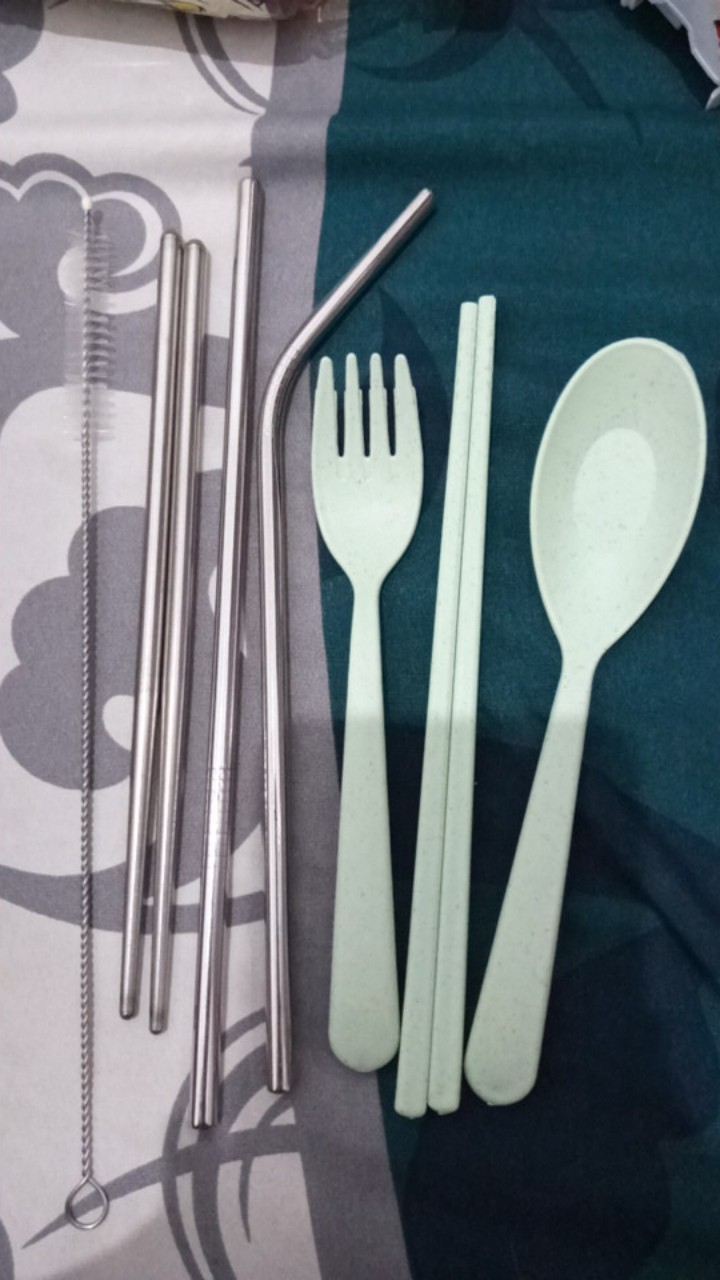 Set Makan Travel (sendok,garpu,sumpit) Kemas Pouch