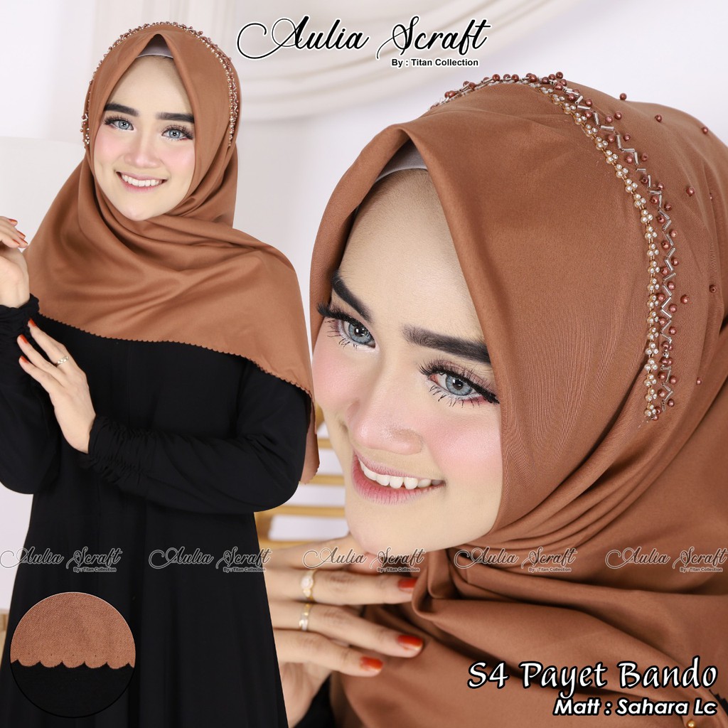 HIJAB SEGIEMPAT PAYET BANDO 02 / SEGIEMPAT VOAL PAYET BANDO (SAHARA LC PAYET)