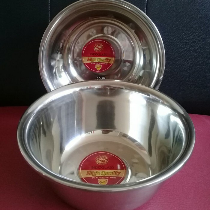 mangkok baskom +-20cm stainless stell Kuliatas Bagus