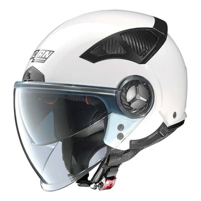 Helm Half Face Nolan N33 Evo Classic Metal White 002 Double Visor