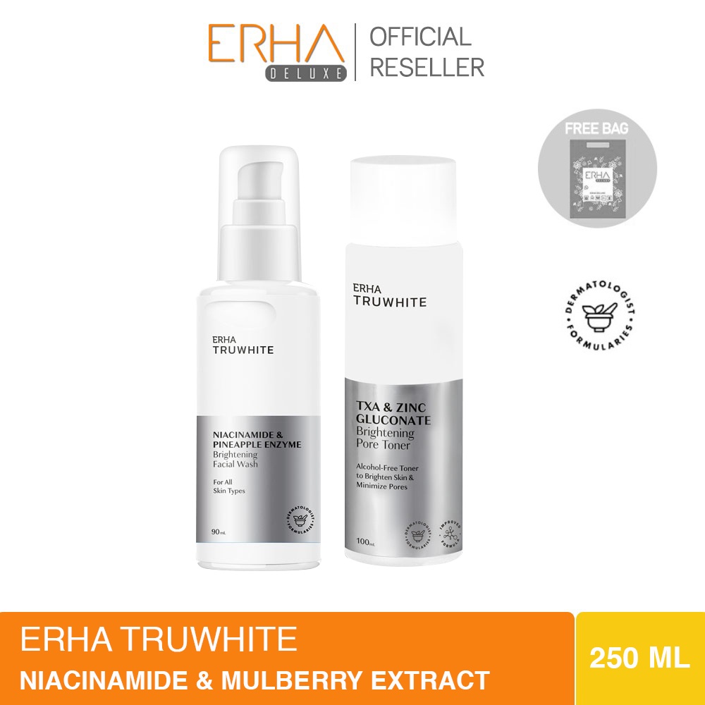 ERHA Truwhite Brightening Facial Wash &amp; Toner - Sabun &amp; Toner Pencerah Wajah